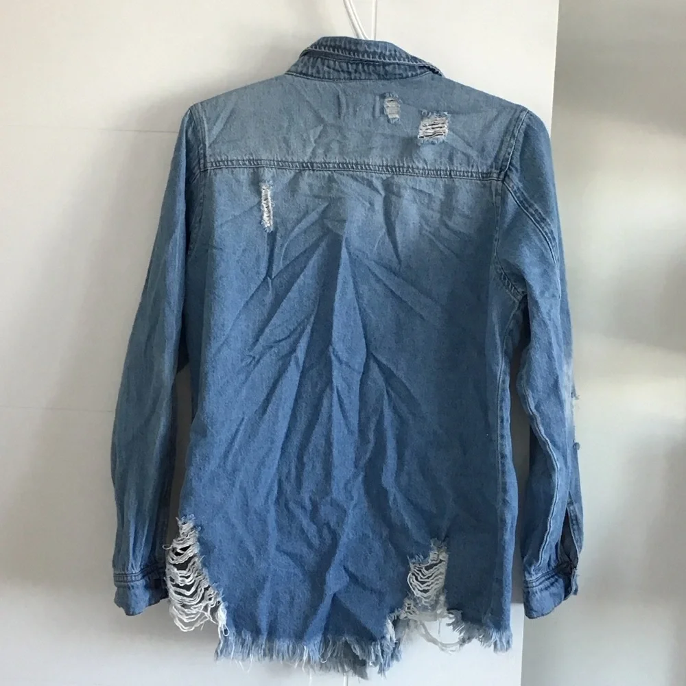 Eden Blue Ripped Denim Jacket - Picture 2 of 8